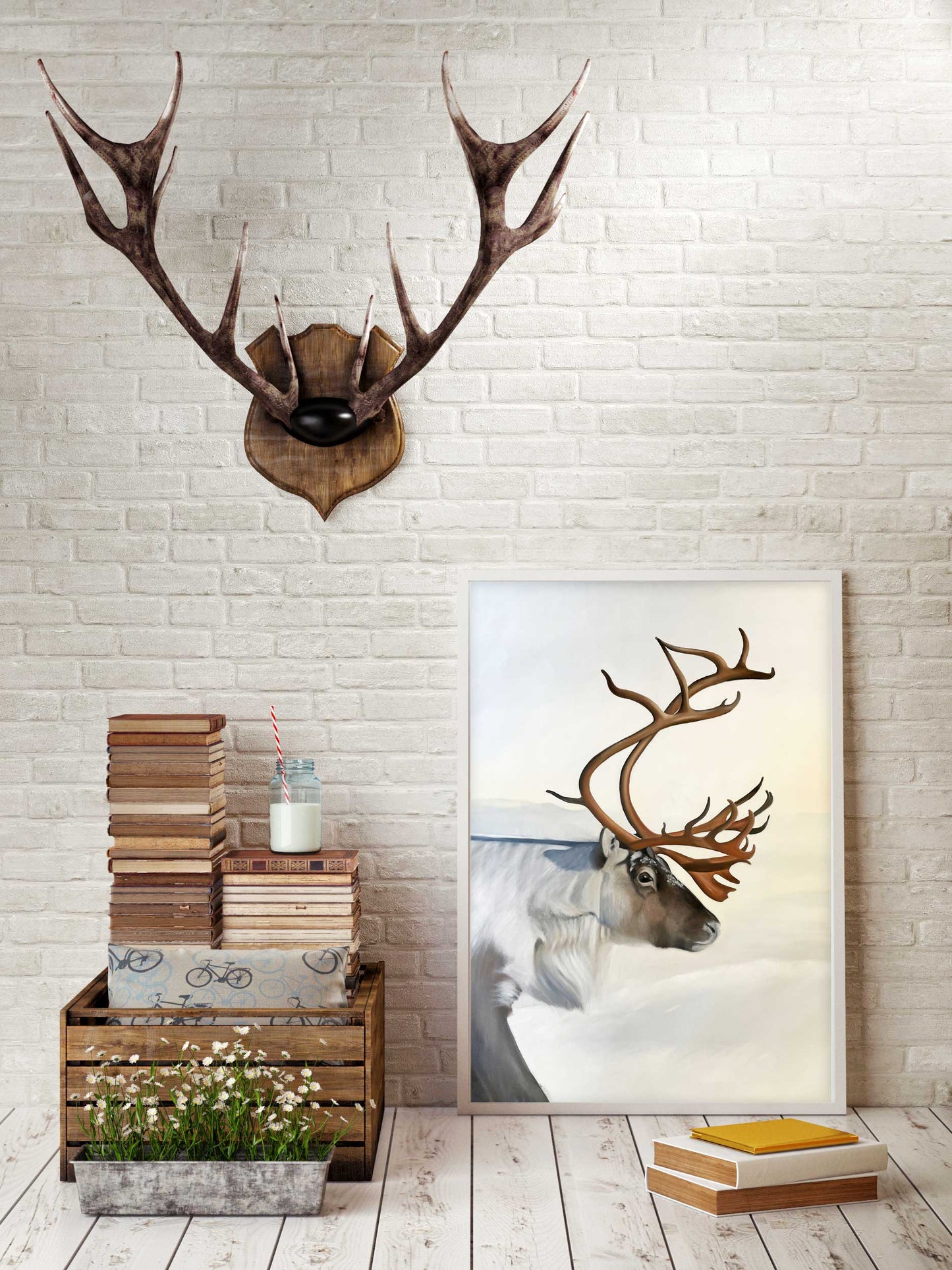 "WINTERLIGHT REINDEER " 42x60