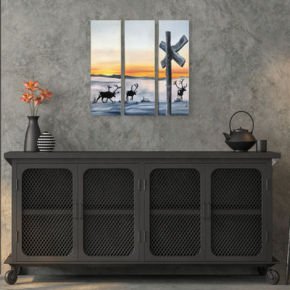 Oil/ Triptych Above the Clouds (Sold)