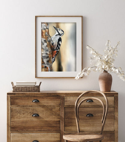 White-backed woodpecker 42x60